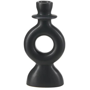 HOME STORY Kerzenhalter - schwarz - Porzellan - 9 cm - 18 cm - cm 5,0 | Möbel Kraft