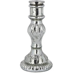 Kerzenhalter - silber - Glas - 16 cm - 8.0 | Möbel Kraft