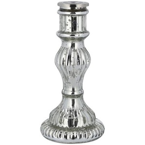 Kerzenhalter   ¦ silber ¦ Glas ¦ Maße (cm): H: 16  Ø: 8