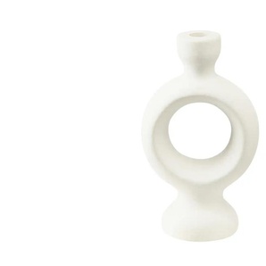 Kerzenhalter - weiß - Steinzeug - 13,5 cm - 23,4 cm - 8,8 cm | Möbel Kraft