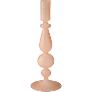 Kerzenleuchter AM DESIGN Stabkerzenhalter aus Glas Kerzenhalter Gr. H: 21 cm, rosa (rose) Windlichter Laternen Höhe ca. 21 cm