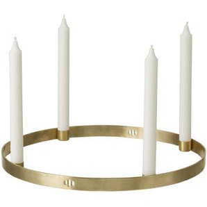 Kerzenleuchter Circle Large metall gold / zum Hinstellen oder Aufhängen - Messing - Ferm Living - Gold