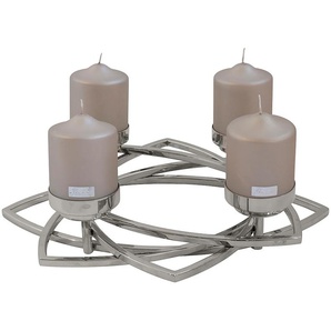 Kerzenleuchter FINK ZAPPORA Kerzenhalter Gr. H: 9 cm, silberfarben Windlichter Laternen