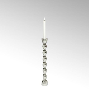 Kerzenleuchter LAMBERT Kerzenhalter Brancusi Kerzenhalter Gr. H: 64 cm, silberfarben Kerzenhalter Stabkerzenhalter aus Aluminium