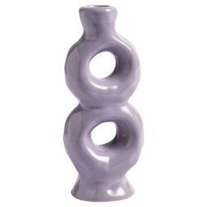 Kerzenleuchter Loop keramik violett / Keramik - L 8 x H 18 cm - & klevering - Violett