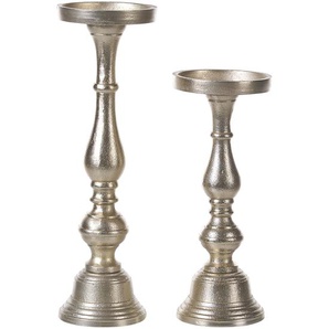 Kerzenständer 2er Set Gold Aluminium Modernes Klassiches Design Handgefertigt Verschiedene Größen Tischdeko Deko Haushalt & Wohnen