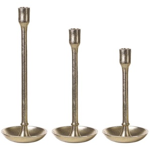 Kerzenständer 2er Set Gold Metall mit Schale Schlicht Hoch Glamour Design Handgefertigt Tischdeko Accessoire Dekoartikel Deko Haushalt & Wohnen