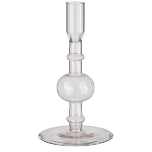 HOME STORY Kerzenständer - rosa/pink - Glas - 18 cm - 10.0 | Möbel Kraft