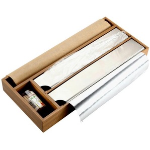 Kesper Auszugsorganisation, Braun, Naturmaterialien, 4 Fächer, 19x5.4x42 cm, FSC 100%, Küchenzubehör, Besteckkästen