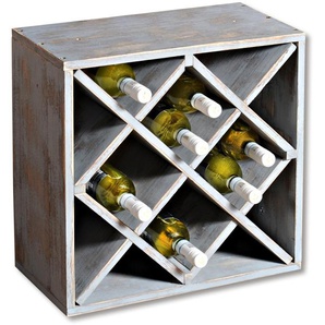 Weinflaschenhalter KESPER FOR KITCHEN & HOME Flaschenhalter grau Ständer, Halterungen Haken Regale FSC-zertifiziertem Paulowniaholz