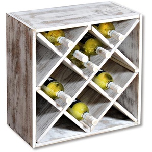 Weinflaschenhalter KESPER FOR KITCHEN & HOME Flaschenhalter weiß Ständer, Halterungen Haken Regale FSC-zertifiziertem Paulowniaholz