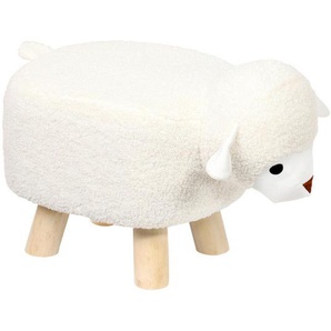 Kesper Kinderhocker, Weiß, Textil, Kiefer, Schaf, 47x25x25 cm, Kinder- & Jugendzimmer, Kindermöbel, Kindersitzmöbel & -tische, Kinderstühle