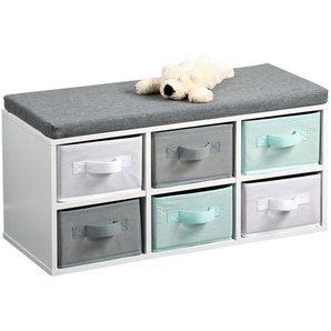 Kesper Kindersitzbank, Grau, Türkis, Weiß, Holzwerkstoff, 68x29.5x33 cm, Kinder- & Jugendzimmer, Kindermöbel, Kindersitzmöbel & -tische, Kinderstühle