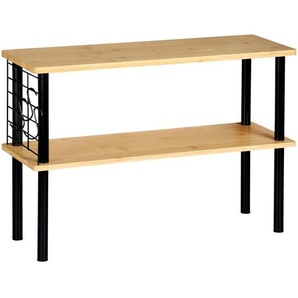 Kesper Küchenregal, Schwarz, Hellbraun, Metall, Naturmaterialien, 55x38x20 cm, Fsc, Küchen, Küchenmöbel, Küchenregale