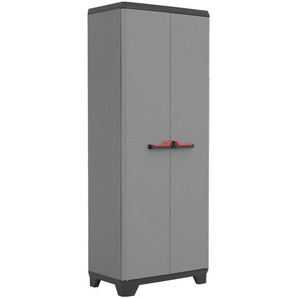 Keter Mehrzweckschrank, Grau, Rot, Schwarz, Kunststoff, 3 Fächer, 68x173x39 cm, Waschküche, Mehrzweckschränke