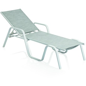 KETTLER BASIC PLUS Liege, weiß matt/hellgrau, Alu/Outdoorgewebe, stapelbar, pflegeleicht, 0301214-5200
