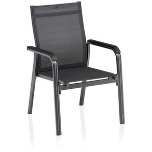 KETTLER Basic Plus Premium Stapelsessel, anthrazit/lakritz, Alu/Outdoorgewebe, 0102405-7000