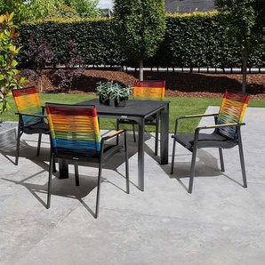 Kettler Diamond Gartenmöbel-Set 5-tlg. Tisch 95x95cm Bunt