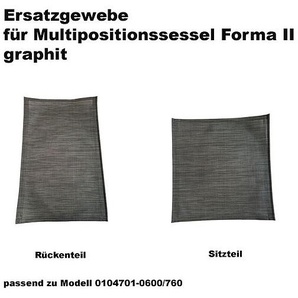 Kettler Ersatzteile Ersatzgewebe SET Klappsessel Forma 2 Sitz+Rücken graphit 70% PVC, 30%PES
