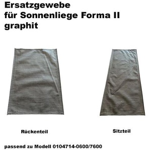 Kettler Ersatzteile Ersatzgewebe SET Liege Forma 2 für Sitz+Rücken graphit 70% PVC, 30%PES