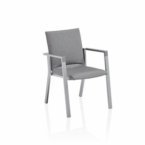 Kettler Rasmus Stapelsessel gepolstert - Gestell Alu silber | Sitz Sunbrella® flanelle (grau meliert) 0106502-7100