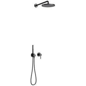 Keuco - ixmo - Brauseset für Unterputzmontage, Durchmesser 25 cm, schwarz matt 59603370001