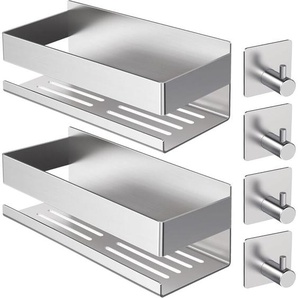 Keyoung - Duschablage Ohne Bohren,2PCS Upgrade Version Verdickter Edelstahl 304 Badezimmer Organizer,Kein Bohren Selbstklebend Shampoo Halterung für