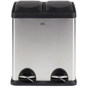 KHG Abfalleimer 2x15 l | silber | 48 cm |