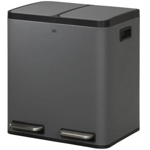 KHG Abfalleimer 2x15l | grau | Eisen,Kunststoff | 41 cm | 44,5 cm | cm 30,0 |
