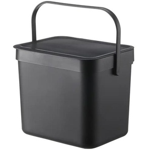 KHG Abfalleimer 7L mit Henkel | schwarz | Kunststoff | 25 cm | 21,5 cm | cm 19,5 |