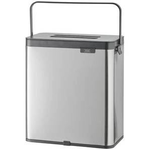 KHG Abfalleimer ¦ silber ¦ Kunststoff ¦ Maße (cm): B: 27 H: 30 T: 16.0