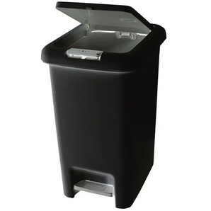 KHG Abfalltreteimer | schwarz | Kunststoff | 20,1 cm | 35 cm | cm 27,0 |