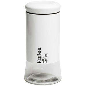 KHG Aufbewahrungsdose   Kaffee - weiß - Glas , Edelstahl - 24 cm | Möbel Kraft