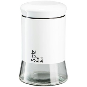 KHG Aufbewahrungsdose   Salz - weiß - Glas , Edelstahl - 18,5 cm | Möbel Kraft