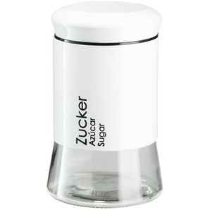 KHG Aufbewahrungsdose   Zucker - weiß - Glas , Edelstahl - 18,5 cm | Möbel Kraft