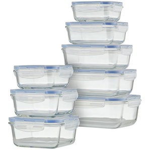 KHG Aufbewahrungsdosenset 8-teilig   ¦ transparent/klar ¦ Kunststoff ¦ Maße (cm): B: 24,5 H: 16,5