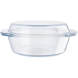 KHG Auflaufform mit Deckel 2 5 l   ¦ transparent/klar ¦ Glas ¦ Maße (cm): B: 24,7 H: 11,5