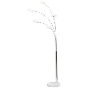 KHG Bogenleuchte, 5-flammig, chrom - silber - Materialmix - 115 cm - 205 cm | Möbel Kraft