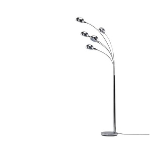 KHG Bogenleuchte 5-flammig chrom - silber - Materialmix - 46,3 cm - 198 cm - cm 28,0 | Möbel Kraft