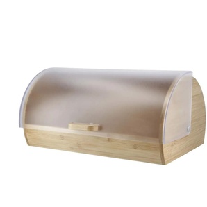 KHG Brotkasten   ¦ holzfarben ¦ Edelstahl,Bambus,Kunststoff ¦ Maße (cm): B: 27 H: 18,5