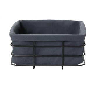 KHG Brotkorb - grau - Edelstahl,Textil - 23 cm - 21,5 cm - cm 11,0 | Möbel Kraft