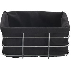 KHG Brotkorb - schwarz - Edelstahl,Textil - 23 cm - 21,5 cm - cm 11,0 | Möbel Kraft