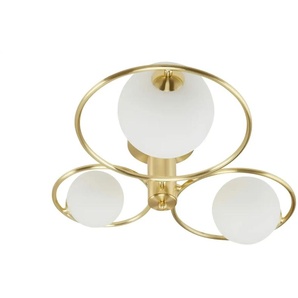 KHG Deckenleuchte 3-flammig Messing mit Glaskugeln - gold - Materialmix - 16 cm - 62.0 | Möbel Kraft