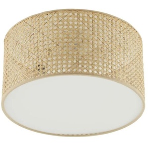 KHG Deckenleuchte  3-flammig  Wiener Geflecht   ¦ holzfarben ¦ Maße (cm): H: 21  Ø: 40