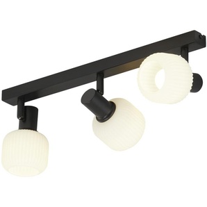 KHG Deckenstrahler, 3-flammig, schwarz ¦ schwarz ¦ Metall, Glas  ¦ Maße (cm): B: 51 H: 16 T: 10