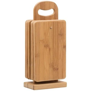 KHG Frühstücksbretter-Set, 7-teilig - holzfarben - Bambus, Bambus - 15 cm - 0,8 cm | Möbel Kraft