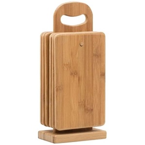 KHG Frühstücksbretterset 7-teilig | holzfarben | Bambus | 15 cm | 0,8 cm |