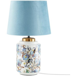 KHG Keramik-Tischleuchte 1-flammig blau ´Vögel´ - blau - Materialmix - 42 cm - 25.0 | Möbel Kraft