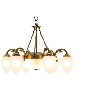 KHG Kronleuchter messing matt 8-flammig - gold - Materialmix - 146 cm - 74.0 | Möbel Kraft