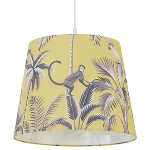 KHG Lampenschirm `Jungle´ E27 Fassung - gelb - Materialmix - 27 cm - 34.0 | Möbel Kraft